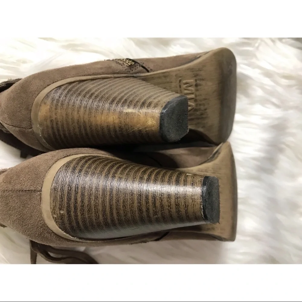 MIA Distressed Tassel Suede Braided Bootie - Picture 8 of 8